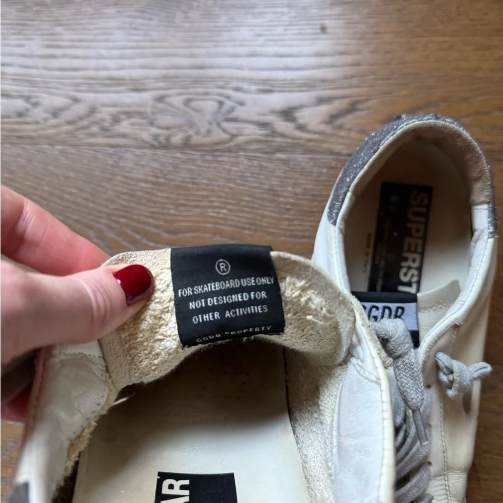 Golden Goose White Sneakers with Glitter Detail - Picture 5 of 7